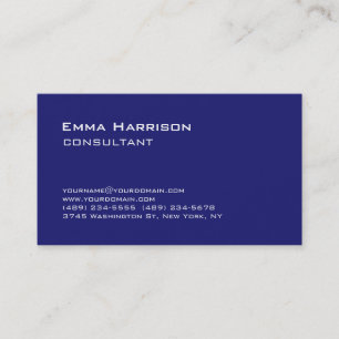 Carte De Visite Consultant bleu nuit élégant et branché