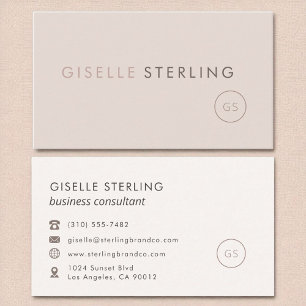 Carte De Visite Consultant Blush Pink Beige Minimaliste Luxe