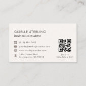 Carte De Visite Consultant Blush Pink Beige QR Code Luxe (Dos)