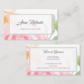 Carte De Visite Consultant certifié Plutôt Rose Floral (Devant / Derrière)