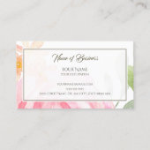 Carte De Visite Consultant certifié Plutôt Rose Floral (Dos)