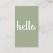 Carte De Visite Consultant Code QR Blanc Kaki Simple Moderne  (Devant)