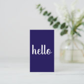 Carte De Visite Consultant Code QR Bleu Blanc Simple Moderne (Debout devant)