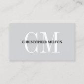 Carte De Visite Consultant code QR monogramme gras gris minimalist (Devant)