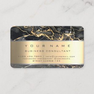 Carte De Visite Consultant commercial professionnel Black Marble