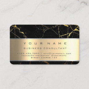 Carte De Visite Consultant commercial professionnel Black Marble