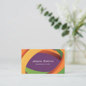 Carte de visite consultant Curves colorées Abstrai (Debout devant)