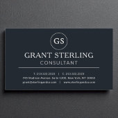 Carte De Visite Consultant d'affaires Black Silver Luxe