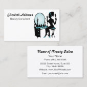 Carte De Visite Consultant de beauté Girly Turquoise Black Hair Sa (Devant / Derrière)