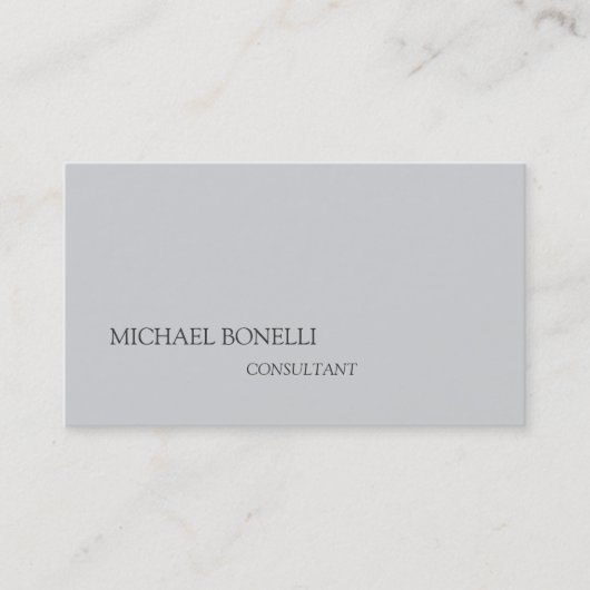 Carte De Visite Consultant de fond gris moderne unique (Devant)