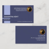 Carte De Visite Consultant de main-d'oeuvre en bande verticale ble (Devant / Derrière)