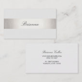 Carte De Visite Consultant de Mariage officiel simple Argent rayé (Devant / Derrière)