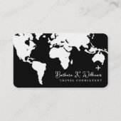 Carte De Visite Consultant de voyage Worldmap b&w (Devant)