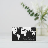 Carte De Visite Consultant de voyage Worldmap b&w (Debout devant)