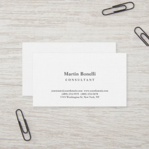 Carte De Visite Consultant élégant de lin de qualité supérieure mi