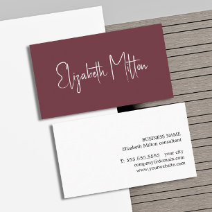 Carte De Visite Consultant Élégant Minimaliste Bourgogne