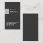 Carte de visite consultant en bande gris argent (Devant / Derrière)