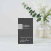 Carte de visite consultant en bande gris argent (Debout devant)