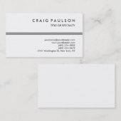 Carte de visite consultant en bande gris-blanc noi (Devant / Derrière)
