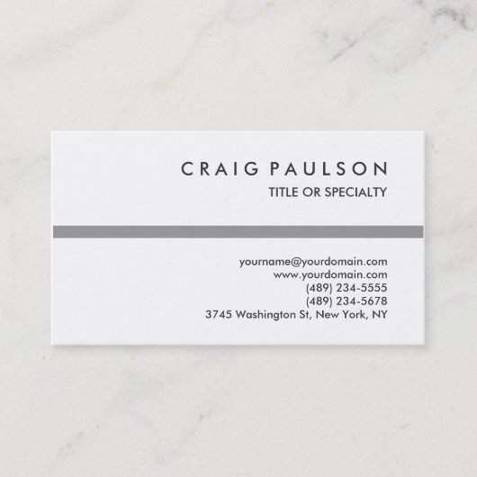 Carte de visite consultant en bande gris-blanc noi (Devant)