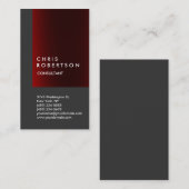 Carte de visite consultant en bande rouge gris ver (Devant / Derrière)