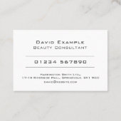 Carte De Visite Consultant en beauté avec photo du titulaire (Dos)