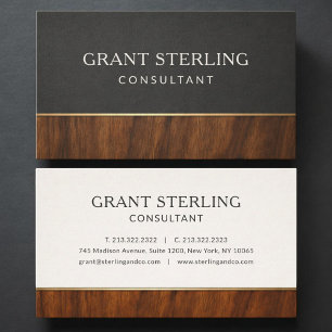 Carte De Visite Consultant en bois professionnel moderne