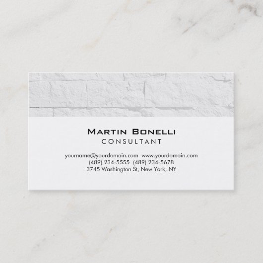 Carte de visite consultant en briques blanches à m (Devant)