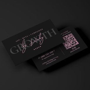 Carte De Visite Consultant en croissance minimale Marketing rose n