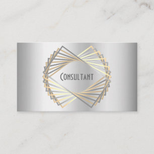 Carte De Visite Consultant en design d'or d'argent géométrique A
