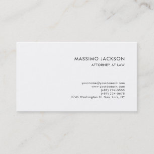 Carte De Visite Consultant en droit noir et blanc Minimaliste