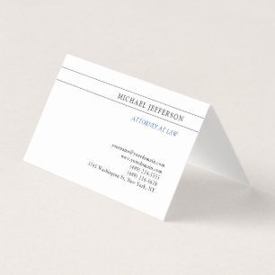 Carte De Visite Consultant en droit noir et blanc Profession