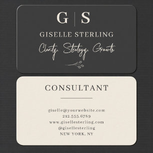Carte De Visite Consultant en entreprise professionnel noir