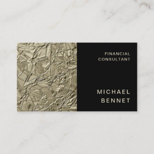 Carte De Visite Consultant en Finance Élégant Or Noir