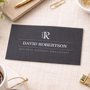 Carte De Visite Consultant en gestion d'entreprise à monogramme pr