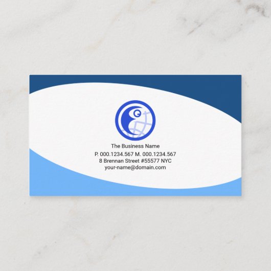 Carte De Visite Consultant en gestion des courbures bleues minimal (Dos)