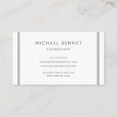 Carte De Visite Consultant en grise d'argent monogramme (Dos)