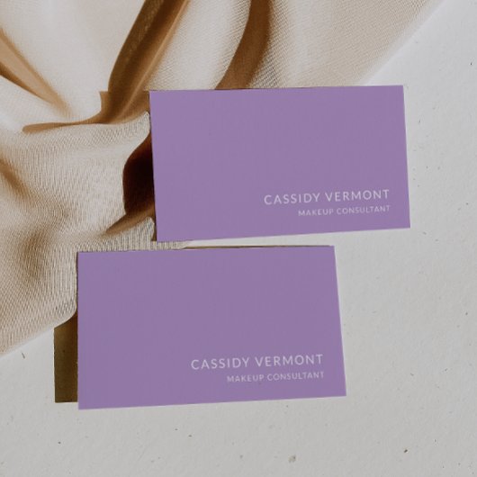 Carte De Visite Consultant en maquillage de beauté de lavande élég