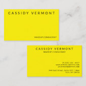 Carte De Visite Consultant en maquillage de beauté jaune gras (Devant / Derrière)