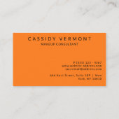 Carte De Visite Consultant en maquillage orange vibre (Dos)