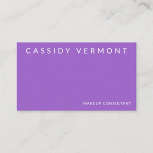 Carte De Visite Consultant en maquillage violet vibrant