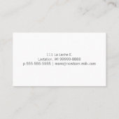 Carte De Visite Consultant en matière de lactation (Dos)