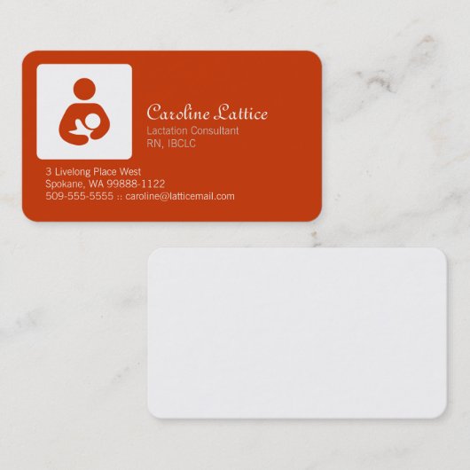 Carte De Visite Consultant en matière de lactation (Devant / Derrière)
