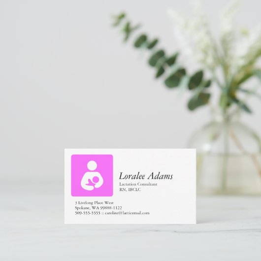 Carte De Visite Consultant en matière de lactation (Debout devant)