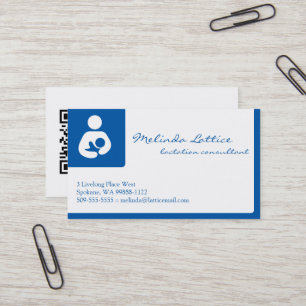 Carte De Visite Consultant en matière de lactation avec le code de