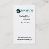 Carte De Visite Consultant en matière "de production de médias", (Dos)