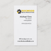 Carte De Visite Consultant en matière "de production de médias", (Dos)