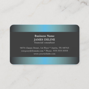 Carte De Visite Consultant en matière financier en métal bleu