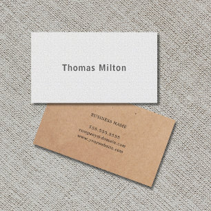 Carte De Visite Consultant en matière IMPRIMÉ élégant de blanc