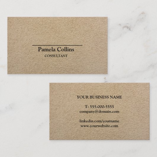 Carte De Visite Consultant en matière imprimé élégant simple de (Devant / Derrière)